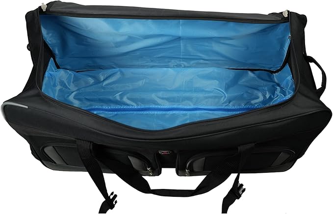 36" Rolling Duffle Bag with Wheels and Handle - Multiple Compartments/Compression Straps With Buckles