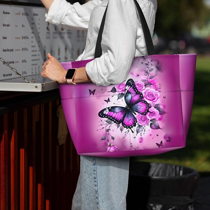 Beach Bag for Women Beach Tote Bag Waterproof Sandproof Large Bags with Zipper Big Capacity for Vacation Travel