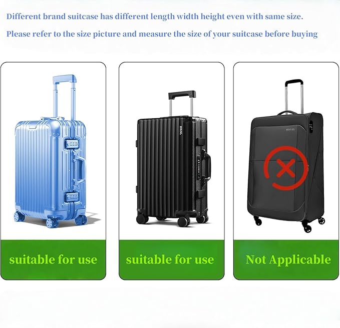 Luggage Cover Clear PVC Suitcase Cover Thick Transparent Waterproof Suitcase Protector for 20"/24"/28"/30" inch