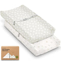 2-Pack Baby Changing Pad Covers for Girl, Boy, Neutral - Soft Viscose Derived from Bamboo Changing Table Pad Cover Sheets, Baby Nursery Diaper Changing Pad Cover, Contour Changing Pad Liner (Meadow)