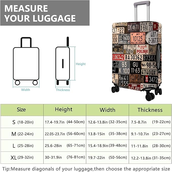 Travel Luggage Cover Suitcase Protector Fits 18-32 Inch Wheel Covers PatternedTravel Related Items Flower Luggage Protector Elastic L