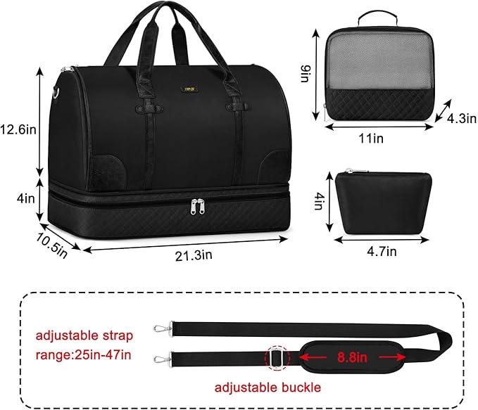 Convertible Travel Garment Bags - Carry On Garment Duffel Bag with Shoe Compartment Large Travel Garment Bag with Storage Bag Toiletry Bag 2 in 1 Hanging Suit Bag Weekender Bag for Women Men 3pcs Set