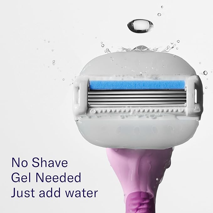 Flamingo Moisture Plus Women's Razor Set - Razor Handle, Blade Refill, and Shower Holder - Fig