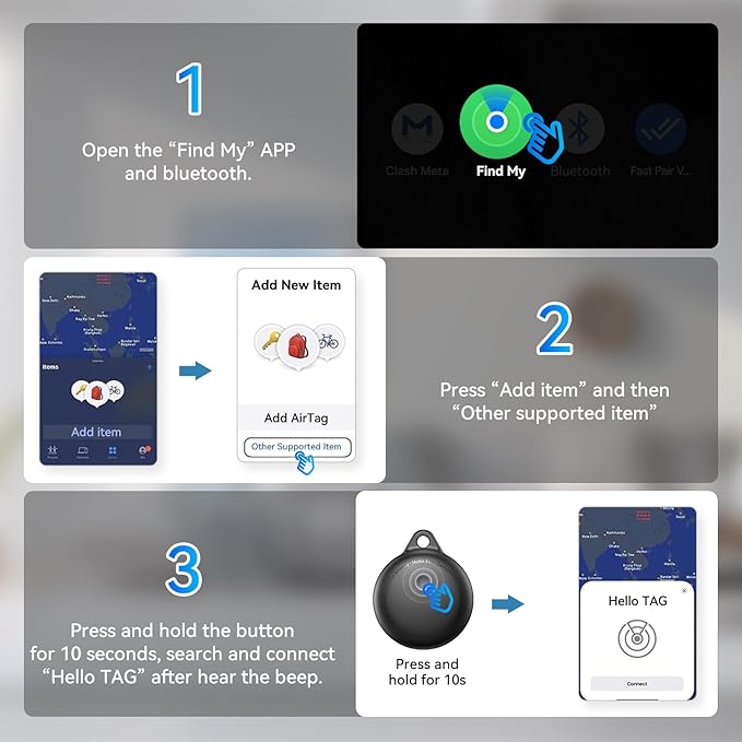Tags-4 Pack, Smart Bluetooth Tracker Work with Apple Find My, Key Finders and Find My Tracker, Game Changer Waterproof Smart Tag with Key Ring GPS Tracker Tag for Keys/Luggage/Wallet/Pets etc