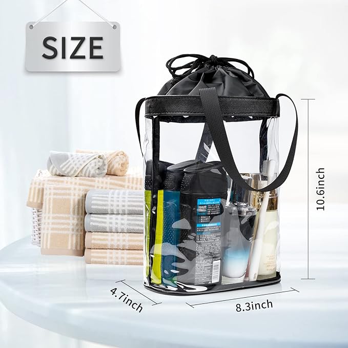 Clear Toiletry Bag, Travel Toiletry Bag for Women, TSA Approved Claer Bag, Waterproof Clear Makeup Bag Cosmetic Pouch, Transparent Makeup Organizer, Carry on Airport Airline Compliant