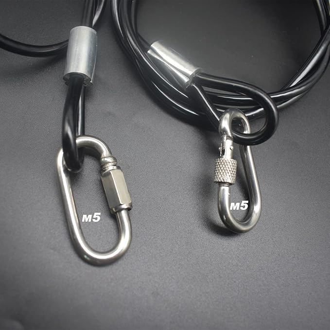 8FT 6mm Stainless Steel Security Cable Lock,Braided Steel Vinyl Coated Safety Cable Luggage Lock,Flexible Steel Cable Security Wire Rope Double Loop,Green