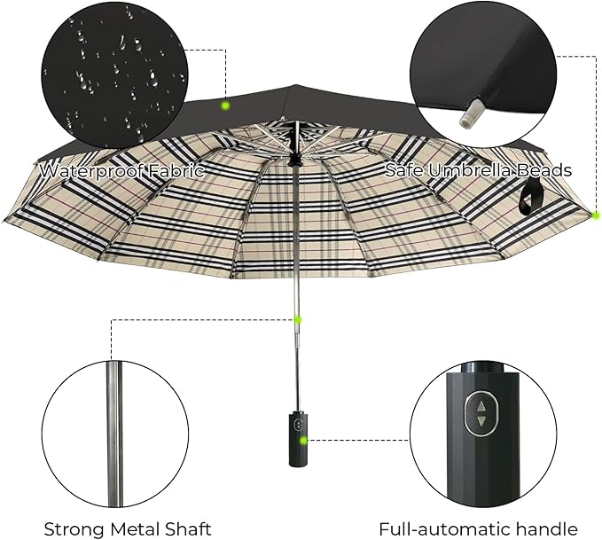 LLanxiry Compact Travel Umbrella, Mini Windproof Umbrellas for Rain & Sun, Small Lightweight Outdoor UV Umbrella, Portable Folding Umbrellas for Travel