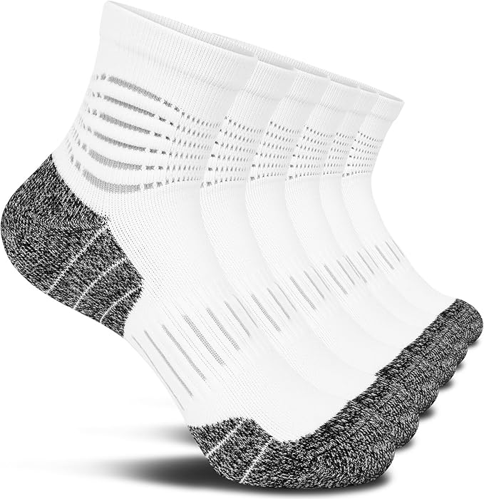 IRAMY Ankle Compression Socks for Men Athletic Running Socks with Cushioned Support 3 Pairs