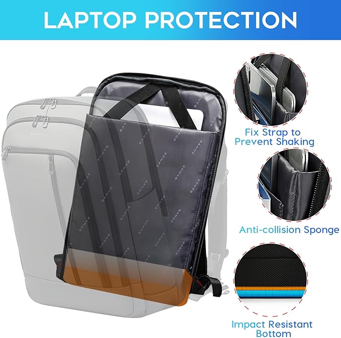 BANGE 28L Everyday Carry Backpack – Fits 15.6 Inch Laptop, Waterproof & Durable Lightweight Pack for Travel, Work, Hiking, and Commuting – Men & Women