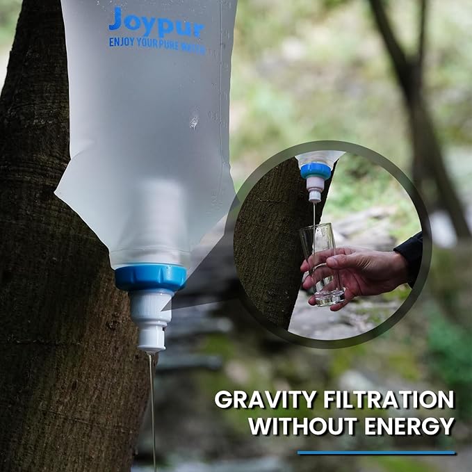 Water Filter Bottle Survival - 650/1000/2000ml Collapsible Water Bottle with NSF/FDA Certification with Filter Squeeze Water Filter Bottle Portable Water Filter Hiking Backpacking Camping