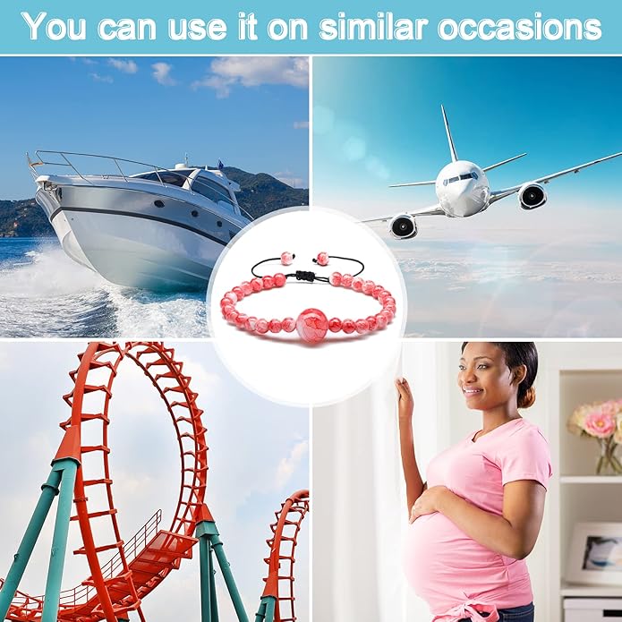 Sureio 6 Pcs Motion Sickness Bands Bracelet Anti Nausea Adjustable Wristband for Cruise Ship Essentials Seasickness Adult