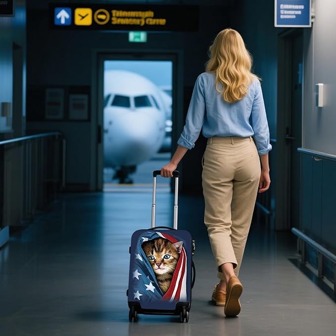 WUJIAONIAO Travel Luggage Cover Baggage Suitcase Cover Protector Skins 18-32 Inch (Cat A, S (for 18-20 inch luggage))