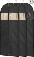 Dress Bags for Gowns, 65" Long Garment Bags for Hanging Clothes, 3-Pack Foldable Dress Cover with Clear Window for Women's Coats, Formal Gowns, and Evening Dresses