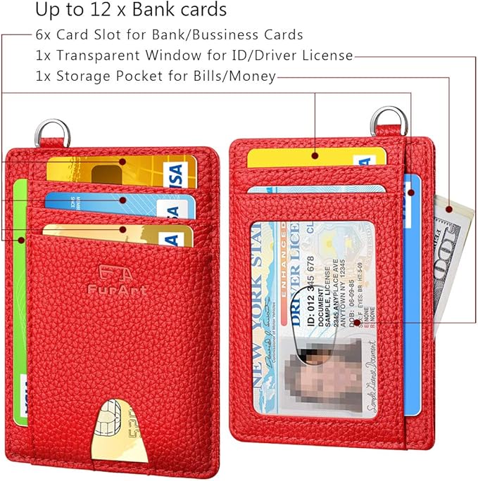 FurArt Slim Minimalist Wallet, Front Pocket Wallets, RFID Blocking, Credit Card Holder for Men & Women