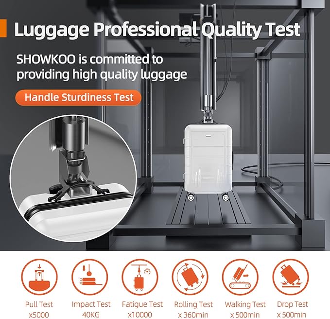 SHOWKOO Luggage Sets Expandable PC+ABS Durable Suitcase Sets Double Wheels TSA Lock White 3pcs