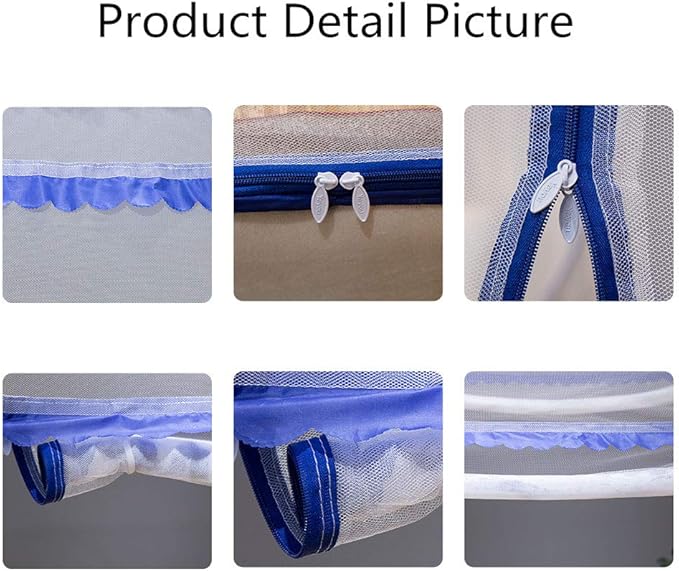Pop-up Mosquito net Double Bed,L75xW47xH55in, Double Door Zip Portable Tent Travel Mosquito net Free-Standing use one Compartment to Install Suitable for Bedroom no Hooks no Chemicals.L190*W120*H140CM