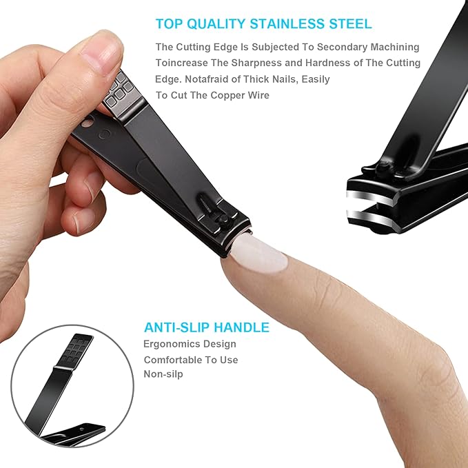 8 PCS Premium Manicure Set, AULLUA Nail Clippers, Professional Grooming Gift Kit, Pedicure Kit, Stainless Steel Facial, Cuticle, Nail Care Tools with Luxurious Portable Travel Case, for Men & Women