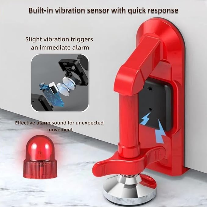 Portable Alarm Door Stopper, Portable Door Jammer, Travel Anti Theft Door Blocker, No Drill Door Stoppers Security for Home, Apartment, Office, Hotel, Travel, Portable Door Lock for Women, Children