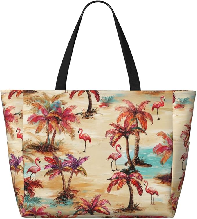 Beach Bag for Women Beach Tote Bag Waterproof Sandproof Large Bags with Zipper Big Capacity for Vacation Travel