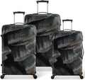 20/24/28 Inch PVC Luggage Protector Covers for TSA Approved 3 PCS Clear Suitcase Cover Protector Transparent Luggage Protective Cover Set (Painting, 20/24/28(3 sizes))
