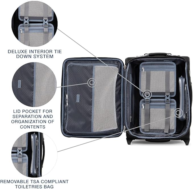 Travelpro Platinum Elite Softside Expandable Carry on Luggage, 2 Wheel Upright Suitcase, USB Port, Men and Women, International, Shadow Black, Carry On 20-Inch