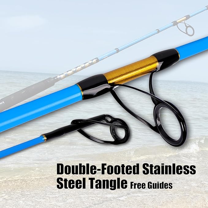 Fiblink Surf 2-Piece/3-Piece/4-Piece Fishing Rod Spinning/Casting Carbon Fiber Travel Fishing Rod (9ft/10ft/12ft)