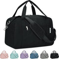 Narwey 18" Carry on Bag Underseat for Airplane Spirit Airlines Personal Item Travel Bag 18x14x8 Small Duffle Bag Duffel Bag Gym Weekender Overnight Bag with Wet Pocket for Women and Men (Black)