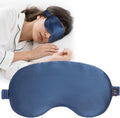 100% Mulberry Silk Sleep Mask, Ultra-Soft Light Blocking Eye Cover for Travel & Rest(NavyBlue)