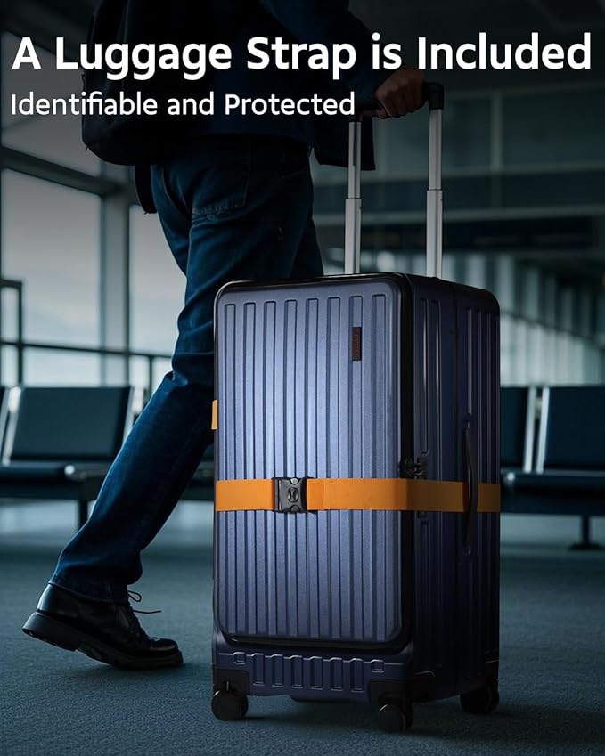 Luggage Sets 2 Pieces, 20 Inch Carry On Luggage and 29 Inch Checked Luggage with Spinner Wheels, Lightweight ABS+PC Hardshell Trunk Suitcases with Aluminum Frame, Top Opening (Blue, 20/29)