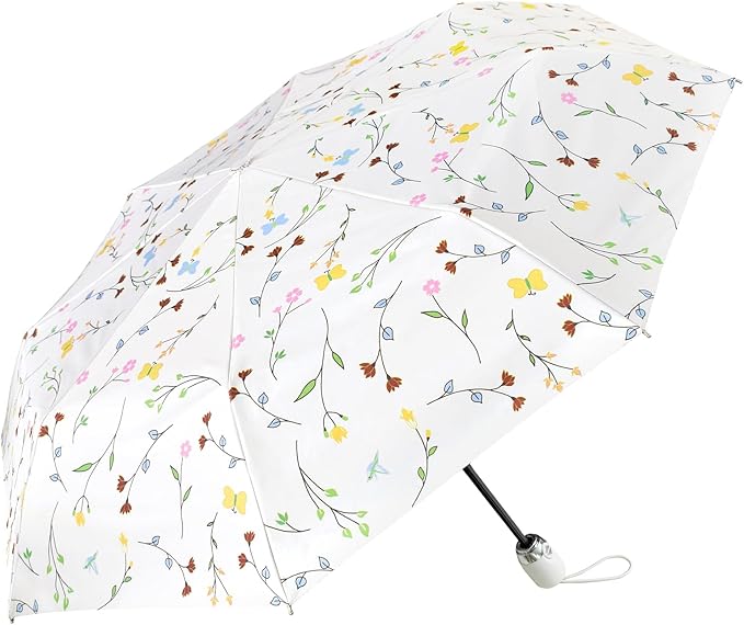 Cuby UV Sun Umbrella Compact Folding Umbrella lightweight Portable Manual Travel Umbrella for Rainproof & 99% UV Protection with Black Anti-UV Coating