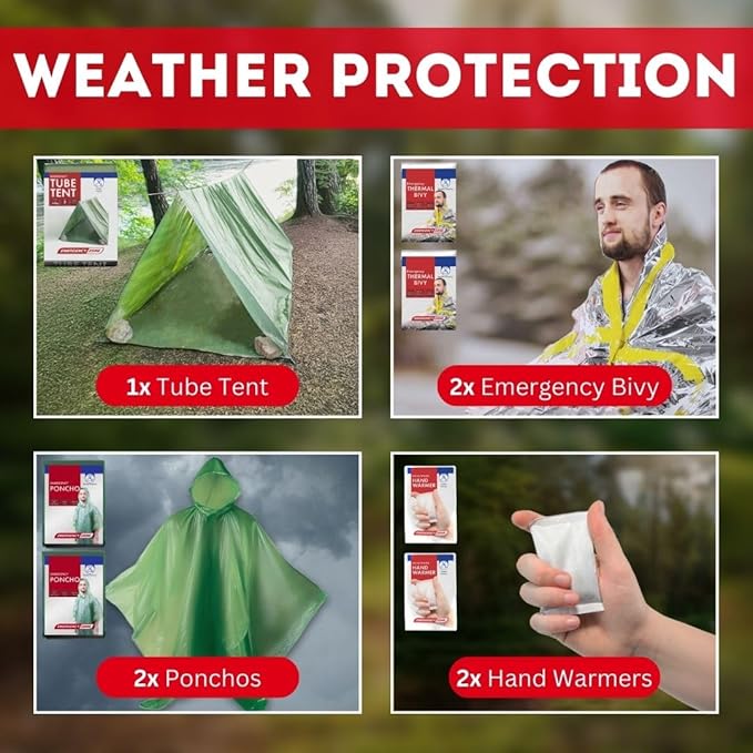 Urban Survival Bug-Out Bag/Go Bag and Disaster Survival Supplies for up to 6 People | Survival Kit for Wildfires, Hurricane, Civil Unrest & More