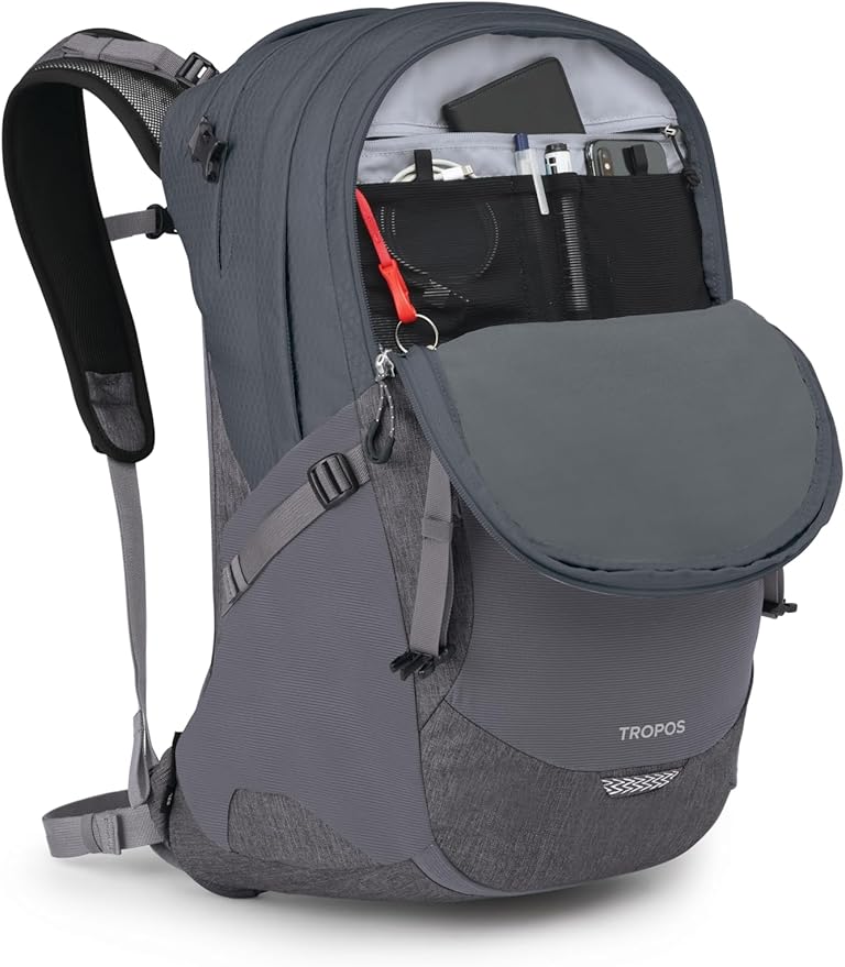 Osprey Tropos Laptop Backpack, Tungsten Soundwave/Grey Heather