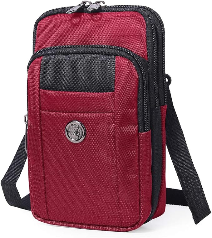 Senient Wolf Waterproof Nylon Multifunctional Phone Bag Small One Shoulder Crossbody Bag Waist Bag Wallet Travel Passport Bag