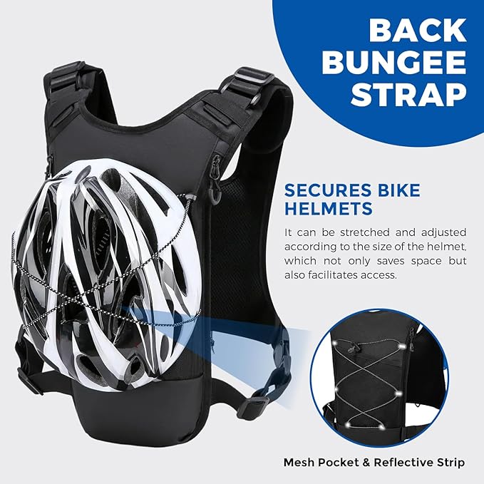 USA Original Patent Running Hydration Vest Backpack, Lightweight Chest Pack with 2.0L Water Bladder Bag Daypack for Hiking Running Cycling Race Marathon for Women Men