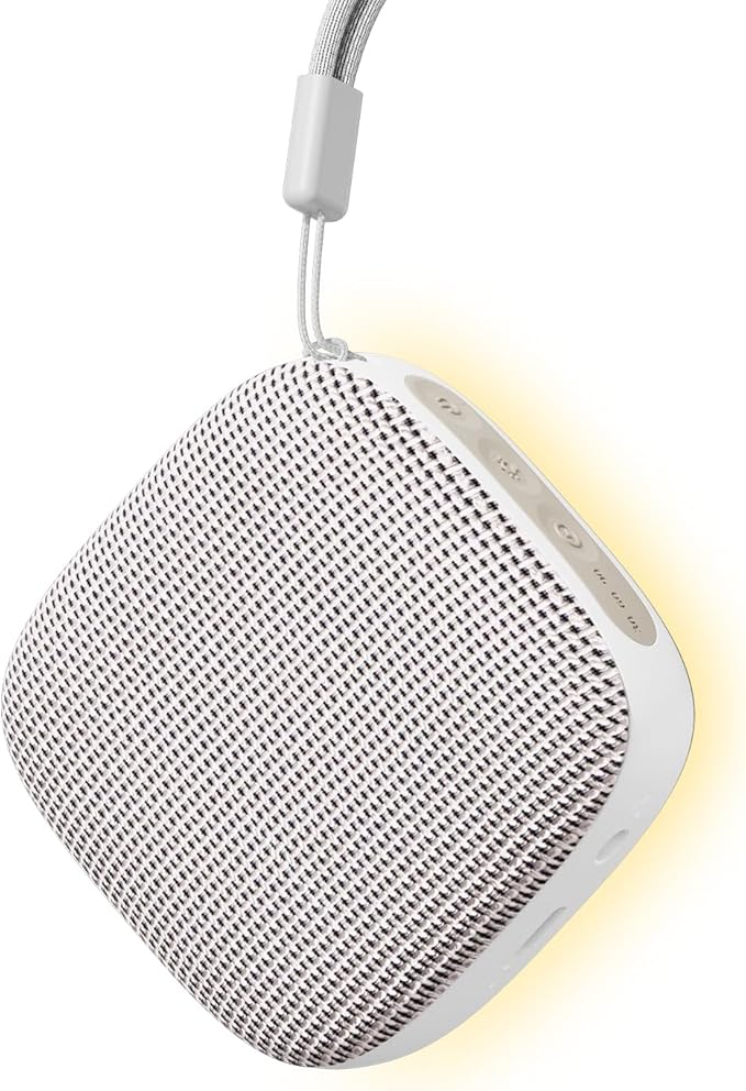 Portable Sound Machine for Travel, White Noise Sound Machine for Sleeping with Night Light, Mini Noise Machine with 20 Quality Non-looping Sounds, Headphone Jack, Memory, Timer for Adults,Hotel
