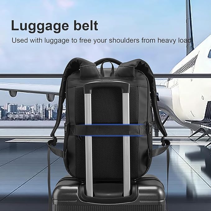 SOKOK Carry On Travel Backpack Waterproof Business Backpack with Laptop Compartment, Hardshell Computer Backpack for Men and Women, White