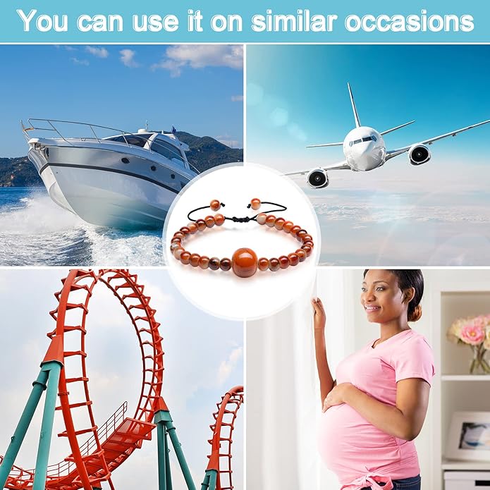 Sureio 6 Pcs Motion Sickness Bands Bracelet Anti Nausea Adjustable Wristband for Cruise Ship Essentials Seasickness Adult