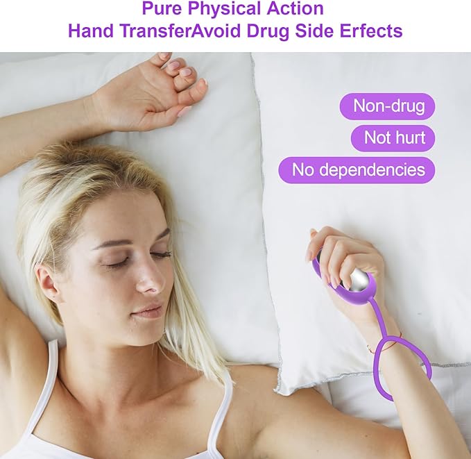 Sleep Aid Device, Micro-Current Sleep Instrument Anxiety Device, Portable Rechargeable Sleep Aid for Anxiety and Insomnia (Purple)