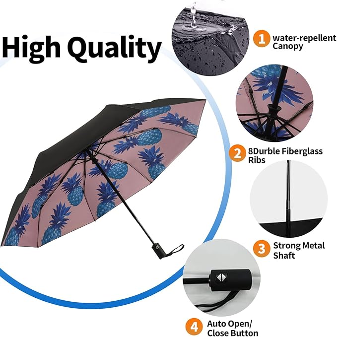 LLanxiry Compact Travel Umbrella, Mini Windproof Umbrellas for Rain & Sun, Small Lightweight Outdoor UV Umbrella, Portable Folding Umbrellas for Travel