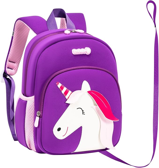 Padgene Toddler Harness Backpacks Safety Leash Kids Anti Lost Kindergarten Preschool Backpack Neoprene Lightweight Animal Schoolbag 3D Cartoon Dinasour Mini Travel Bag for Boys Girls Ages 3-5