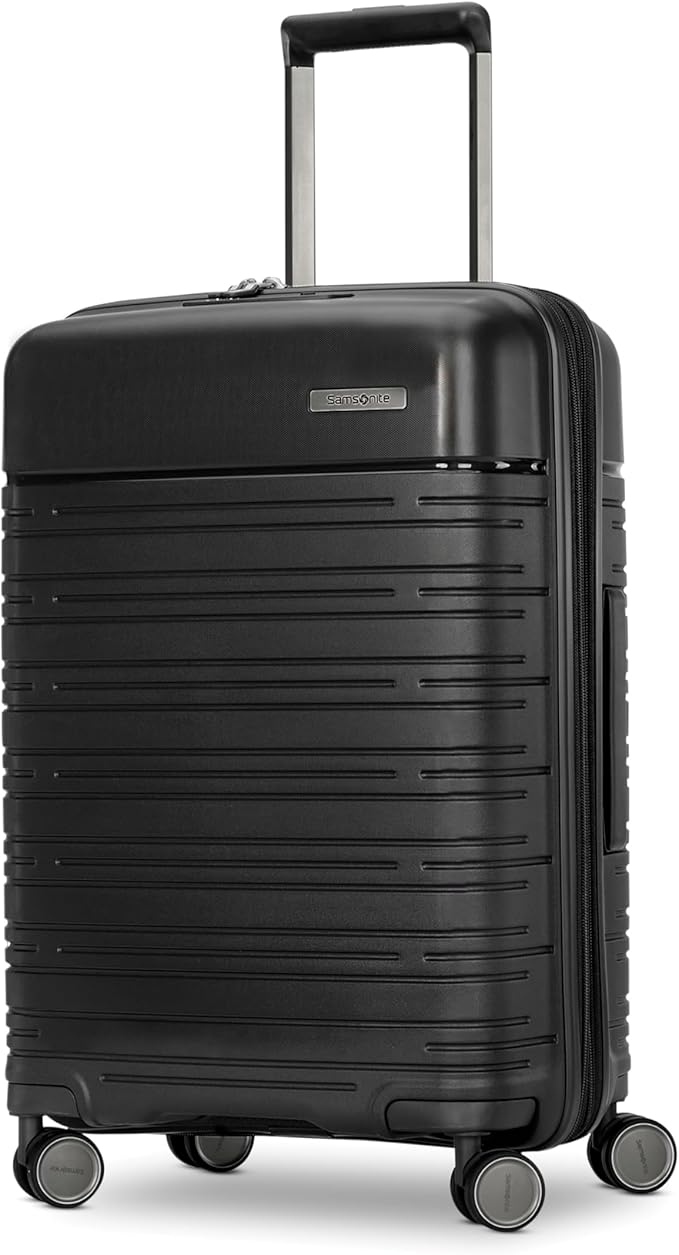 Samsonite Elevation Plus - Carry-On Hardside Luggage - Scratch Resistant Polypropylene Shell, RightHeight™ Adjustable Handle, Integrated AirTag Holder, TSA Lock, WetPak™ Compartment - Triple Black