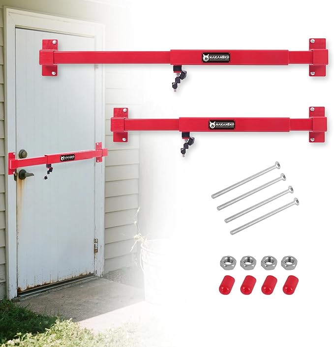 Door Security Bar-by NAKANEKO The Entire Width of Your Outward Opening Front Door-Safe Jobsite Office bar. 2500 pounds of Resistance Fits Doors 33"-40" Wide.(Keyed Differently)