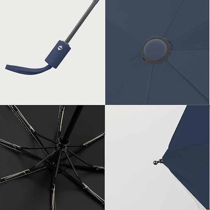 BAODINI Small UV Protection Travel Umbrella Compact for Rain and Sun UPF 50+ 41 inch Portable Umbrella for Women and Men