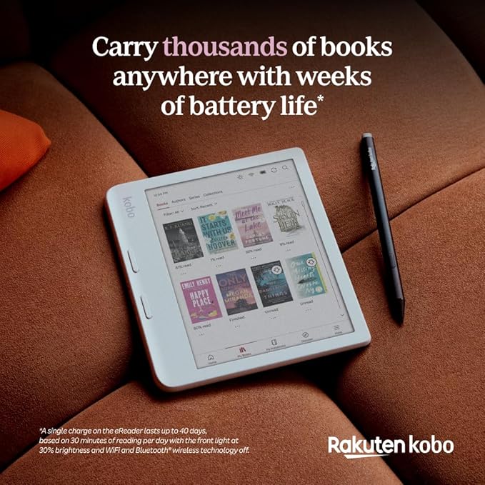 Kobo Libra Colour | eReader | 7” Glare-Free Colour E Ink Kaleido™ 3 Display | Dark Mode Option | Audiobooks | Waterproof | White