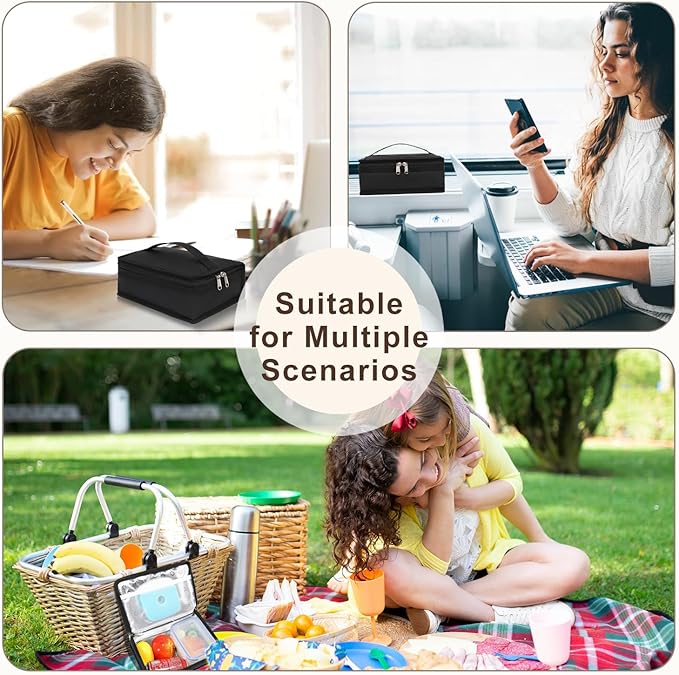 FlowFly Small Insulated Lunch box Portable Soft Bag Mini Cooler Thermal Meal Tote Kit with Handle for Work & School, Leopard