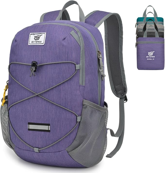 SKYSPER Small Hiking Backpack -12L Lightweight Packable Daypack for Travel Foldable Tear Resistant Backpacks for Women Men