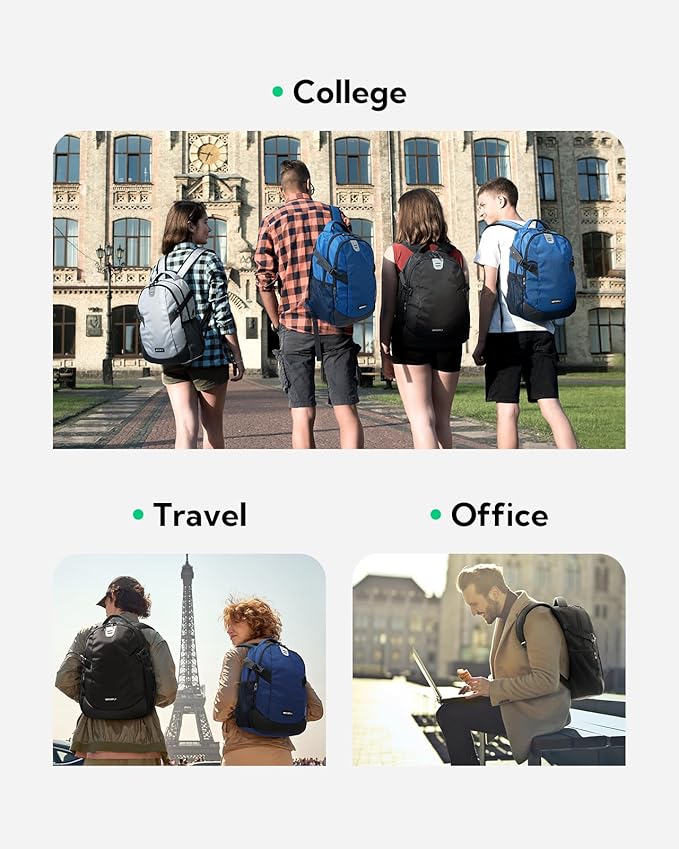 WATERFLY Small Casual Travel Backpack: 20L for Men Women Work Commuter Everyday EDC Daypack Hiking Gym Sport Workout Blue