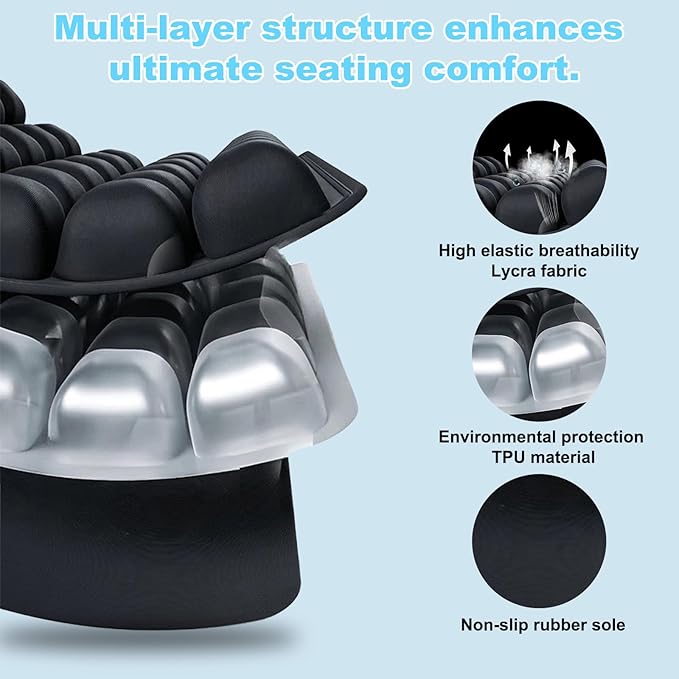 Travel Cushion Airplane Seat, Airplane Seat Cushion for Long Flights,Press Type Air Inflatable Wheelchair for Car,Office,Stadium,Ergonomic Comfort Support,Travel Seat Cushion