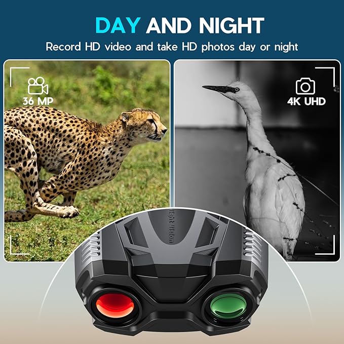 4K Night Vision Goggles for Adults,10X Zoom Night Vision Binoculars with 1000FT Infrared Range,4000mAh Rechargeable Battery,3.5" Screen,Include 32GB Card,Gift for Mens and Outdoor Enthusiasts