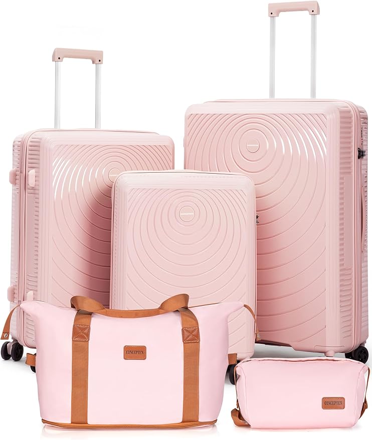 Luggage Sets 5 Piece, Suitcases with Wheels, Hardshell Suitcase Set, PP Carry on Luggage Set with TSA Lock, Travel Luggage